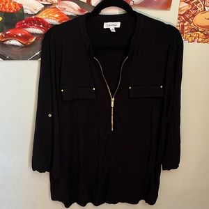 Calvin Klein Black 3/4 sleeve womens shirt